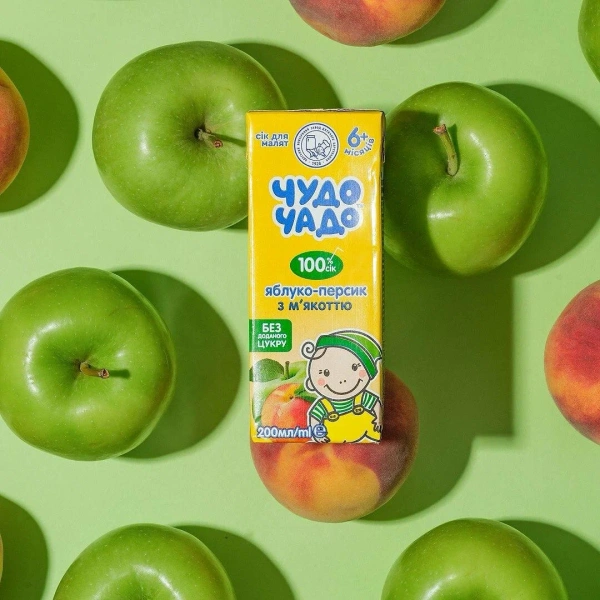 ЧУДО-ЧАДО Сок яблоко- персик с мякотью 200мл